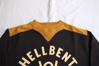 FREEWHEELERS / "HELLBENT V8" ATHLETIC SWEAT SHIRT (#2334004,SOOT BLACK × OLD GOLD)