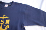 FREEWHEELERS / "U.S.N. NAVAL SHIP YARD" CREW NECKED THERMAL LONG SLEEVE SHIRT (#2535007,DRY NAVY)