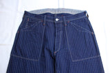 FREEWHEELERS / "LONGSHOREMAN" OVERALLS (#2412001,INDIGO WABASH STRIPE)