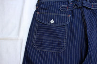 FREEWHEELERS / "LONGSHOREMAN" OVERALLS (#2412001,INDIGO WABASH STRIPE)