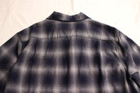 COLIMBO / MODEST OPEN COLLAR SHIRT "INDIGO OMBRE CHECK" (ZA-0307,GRAYISH CHECK)