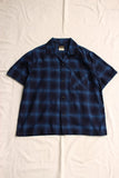 COLIMBO / MODEST OPEN COLLAR SHIRT "INDIGO OMBRE CHECK" (ZA-0307,BLUISH CHECK)