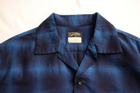 COLIMBO / MODEST OPEN COLLAR SHIRT "INDIGO OMBRE CHECK" (ZA-0307,BLUISH CHECK)