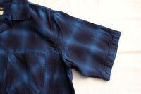 COLIMBO / MODEST OPEN COLLAR SHIRT "INDIGO OMBRE CHECK" (ZA-0307,BLUISH CHECK)