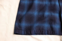 COLIMBO / MODEST OPEN COLLAR SHIRT "INDIGO OMBRE CHECK" (ZA-0307,BLUISH CHECK)