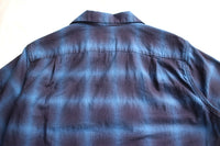 COLIMBO / MODEST OPEN COLLAR SHIRT "INDIGO OMBRE CHECK" (ZA-0307,BLUISH CHECK)
