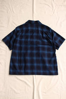 COLIMBO / MODEST OPEN COLLAR SHIRT "INDIGO OMBRE CHECK" (ZA-0307,BLUISH CHECK)