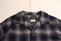 COLIMBO / MODEST OPEN COLLAR SHIRT "INDIGO OMBRE CHECK" (ZA-0307,GRAYISH CHECK)