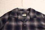 COLIMBO / MODEST OPEN COLLAR SHIRT "INDIGO OMBRE CHECK" (ZA-0307,GRAYISH CHECK)