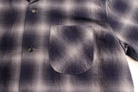 COLIMBO / MODEST OPEN COLLAR SHIRT "INDIGO OMBRE CHECK" (ZA-0307,GRAYISH CHECK)