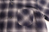 COLIMBO / MODEST OPEN COLLAR SHIRT "INDIGO OMBRE CHECK" (ZA-0307,GRAYISH CHECK)