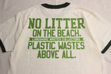 BO'S GLAD RAGS / "No Litter on the Beach" (C23-02,NATURAL WHITE × GREEN)