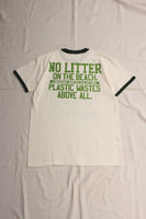 BO'S GLAD RAGS / "No Litter on the Beach" (C23-02,NATURAL WHITE × GREEN)