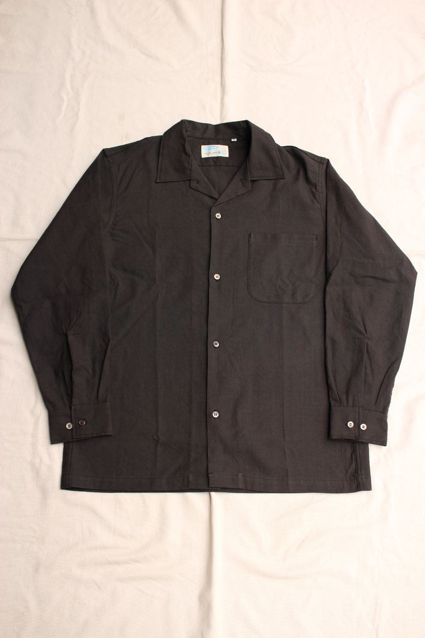 WORKERS / Open Collar Shirt (Charcoarl Linen Cotton) – McFly WORKERS / Open Collar Shirt (Charcoarl Linen Cotton) – McFly
