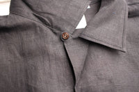 WORKERS / Open Collar Shirt (Black Linen)
