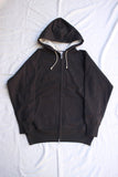 FREEWHEELERS / "THERMAL LINED FULL ZIP HOODIE" DOUBLE FACE (#2534004,SOOT BLACK × OATMEAL)