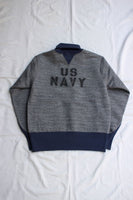 FREEWHEELERS / "U.S.NAVY VF-17 Jolly Rogers" TURTLE NECK SWEAT SHIRT (#2434012,GRAINED CHARCOAL GRAY × OLD NAVY)