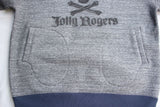 FREEWHEELERS / "U.S.NAVY VF-17 Jolly Rogers" TURTLE NECK SWEAT SHIRT (#2434012,GRAINED CHARCOAL GRAY × OLD NAVY)