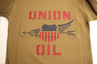 FREEWHEELERS / "UNION OIL" CREW NECKED THERMAL LONG SLEEVE SHIRT (#2435004,OLIVE)