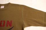 FREEWHEELERS / "UNION OIL" CREW NECKED THERMAL LONG SLEEVE SHIRT (#2435004,OLIVE)