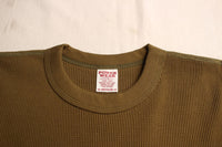 FREEWHEELERS / "UNION OIL" CREW NECKED THERMAL LONG SLEEVE SHIRT (#2435004,OLIVE)