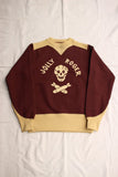 FREEWHEELERS / "USAAF 90TH BG 320TH BSQ JOLLY ROGER" ATHLETIC SWEAT SHIRT (#2434011,OLD BROWN × DRY BEIGE)