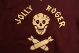 FREEWHEELERS / "USAAF 90TH BG 320TH BSQ JOLLY ROGER" ATHLETIC SWEAT SHIRT (#2434011,OLD BROWN × DRY BEIGE)