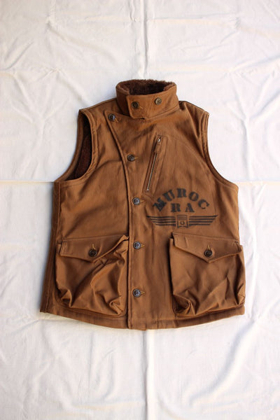 FREEWHEELERS / "MUROC RACING ASSOCIATION" WINTER AVIATORS' VEST (#2331010,SEPIA BROWN)