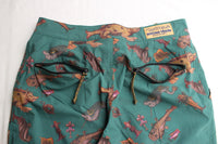 FREEWHEELERS / "ADVENTURE COLLECTION" OUTDOOR SHORTS (#2022026,ANCIENT MONSTERS PRINT DEEP TEAL GREEN)