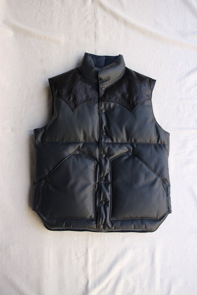 Rainbow Country / ALL LEATHER DOWN VEST (RCL-10037HC,NAVY) / 2016 model