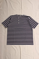 WORKERS / Border Henley, Short Sleeve (Navy x White)