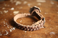 BARNSTORMERS / Mid 1960s Cowhide Braided Bracelet,Sterling Silver Clasp (A16-03,STEEL GRAY)