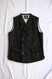 FREEWHEELERS / "Cummings" DOUBLE BREASTED NOTCHED COLLAR VEST (#1231022,GRAINED DARK GREEN)