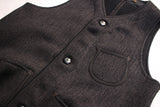 FREEWHEELERS / "Delaware" VEST (#2031019,CHARCOAL BLACK GRAIN)