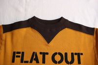 FREEWHEELERS / ATHLETIC SWEAT SHIRT "FLAT OUT" (#1934001,OLD GOLD × SOOT BLACK)