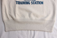 FREEWHEELERS / SET-IN CUT-OFF SLEEVE SWEAT SHIRT "NAVAL TRAINING STATION" (#2024002,OATMEAL)
