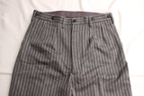 ADJUSTABLE COSTUME / ORIGINAL STRIPE TWO PLEATED TROUSERS (AP-069,CHARCOAL)