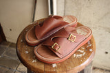 COLIMBO / PARK LODGE CAMP SITE LEATHER SANDALS (ZX-0707,SADDLE BROWN)