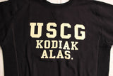 FREEWHEELERS / "U.S.C.G. KODIAK" SIDEWAYS SERIES SET-IN SLEEVE SWEAT SHIRT (#2134005,BLACK)