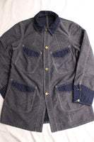 FREEWHEELERS / "KING SNIPE" JACKET (#1921010,NAVY IRONCLAD STRIPE × INDIGO WABASH STRIPE)