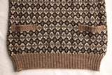 JAMIESON'S for ADJUSTABLE COSTUME / PRINCE OF WALES TYPE FAIR ISLE V NECK (AK-029,BEIGE)
