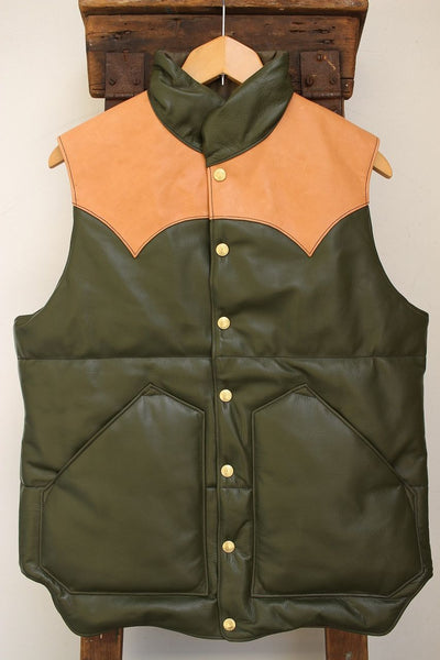 RAINBOW COUNTRY ALL Leather Down Vest - ダウンベスト