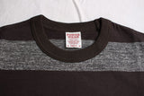 FREEWHEELERS / HORIZONTAL STRIPED T-SHIRT with POCKET (#1825018,MIX GRAY×JET BLACK)